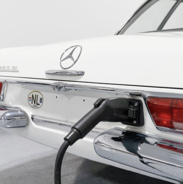 ev swapped mercedes ev home charger